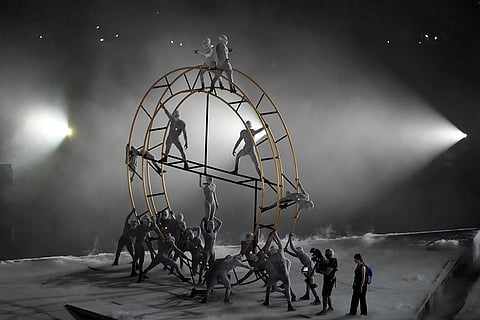 Artists perform during the 2024 Summer Olympics closing ceremony 